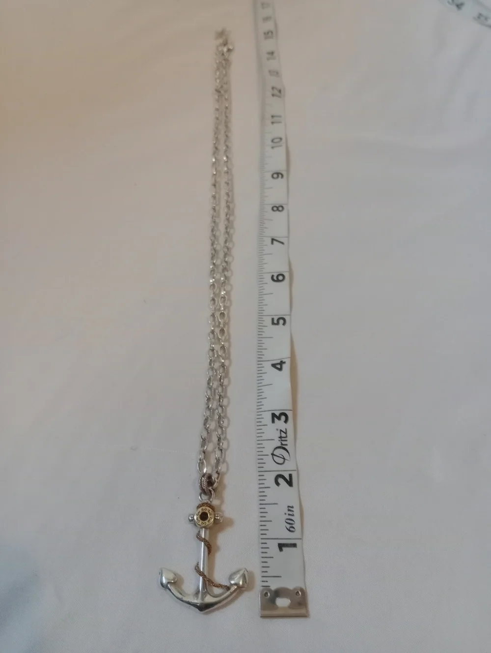 Brighton Anchor Necklace Silver Nautical Pendant Rope Detail Starfish Chain
